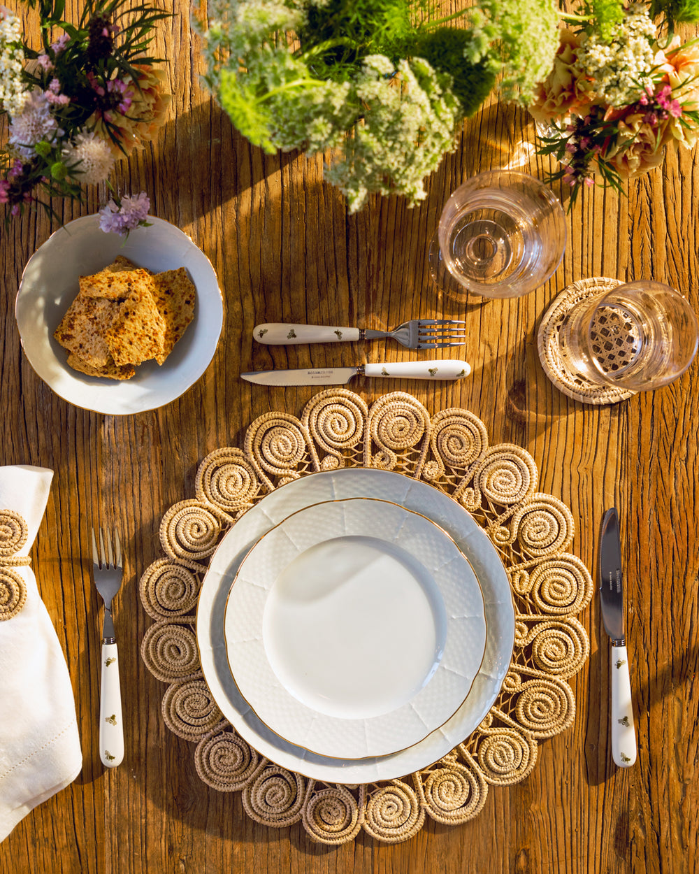 Flatware Colmeia Gold-Plated Stainless Steel Fine Porcelain (8)