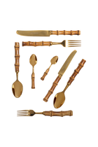 Flatware Angra Gold-Plated Stainless Steel Bamboo (8)