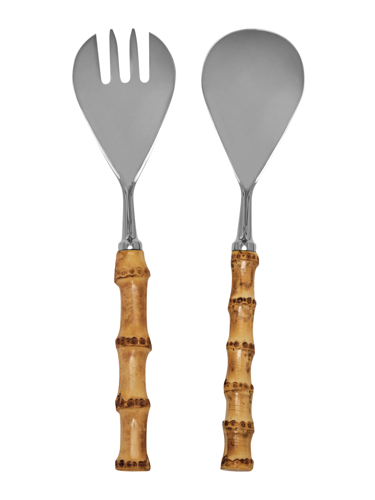 Salad Serving Set Angra Stainless Steel Bamboo (2)
