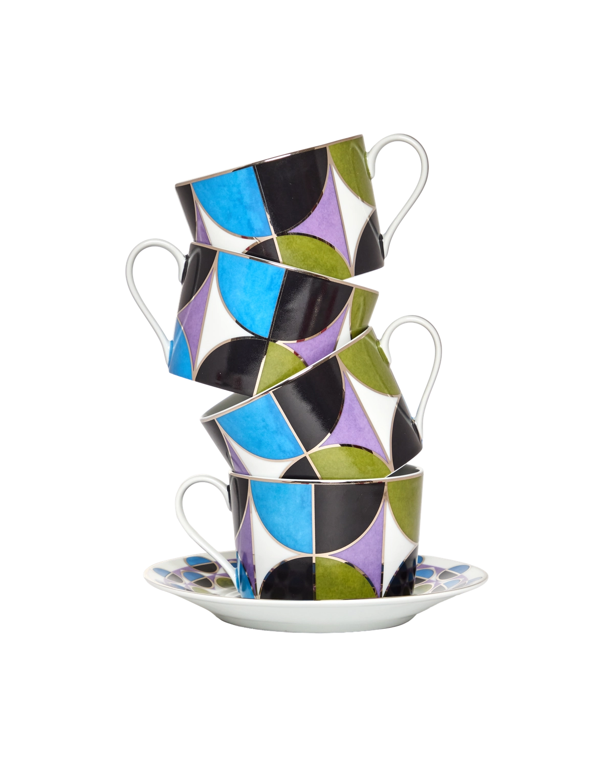 Tea Cup and Saucer Bossa Bleu (set of 4)