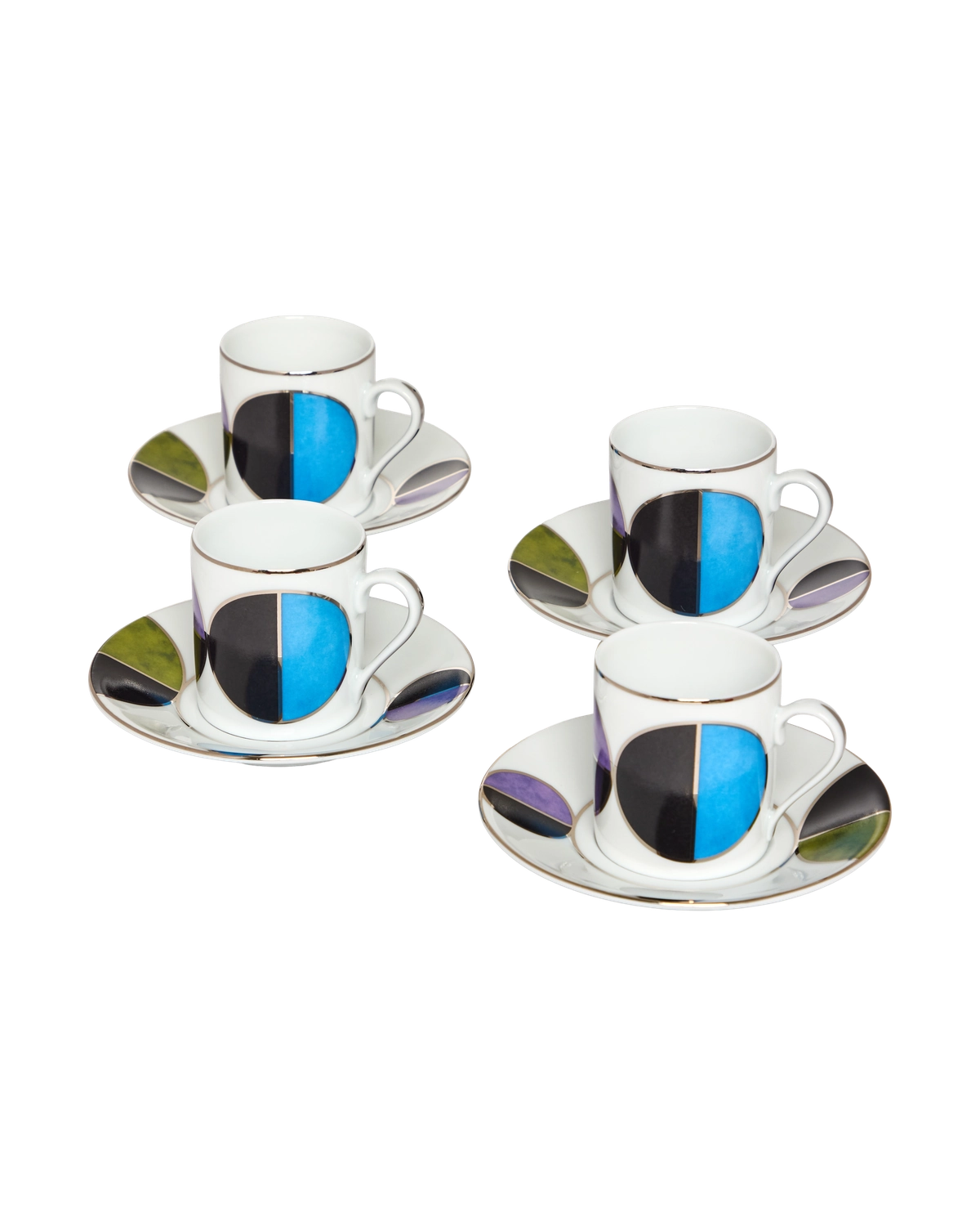 Espresso Cup and Saucer Bossa Bleu (set of 4)