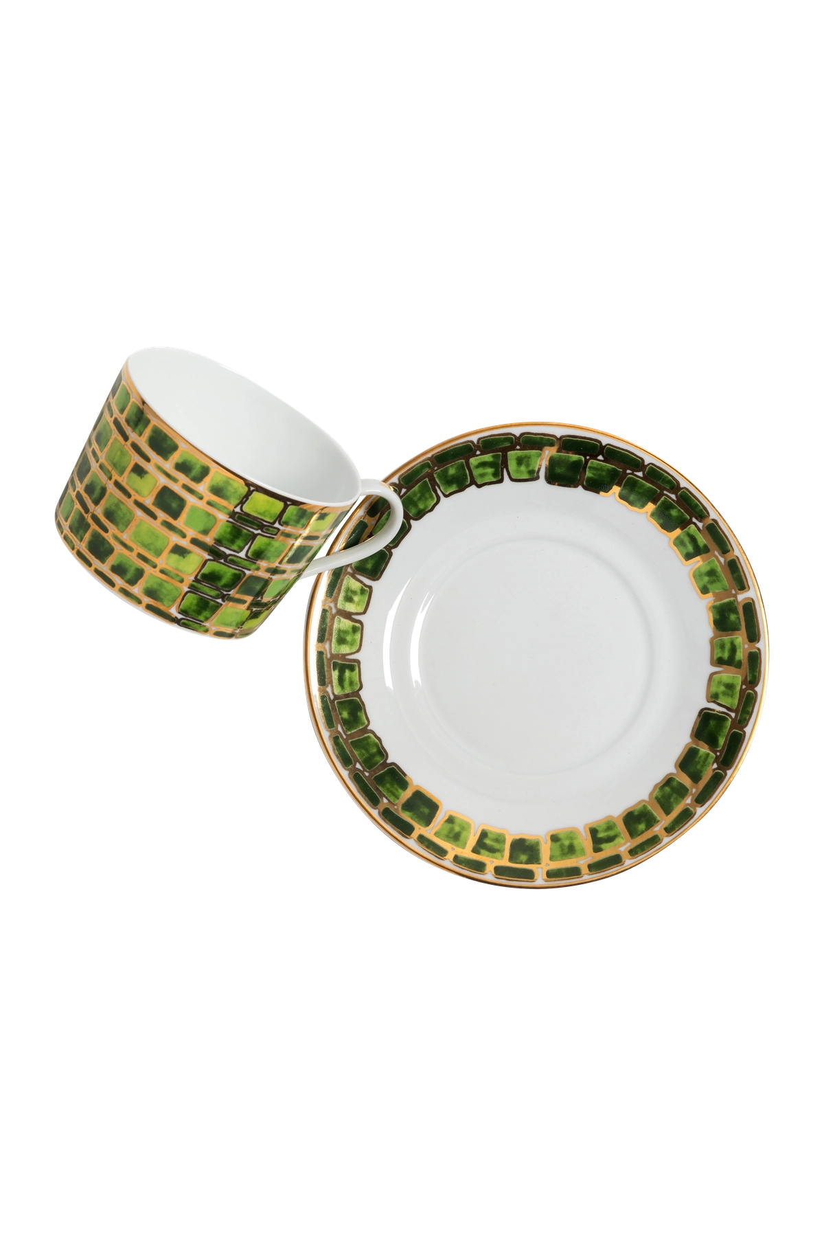 Tea Cup and Saucer Jade Green