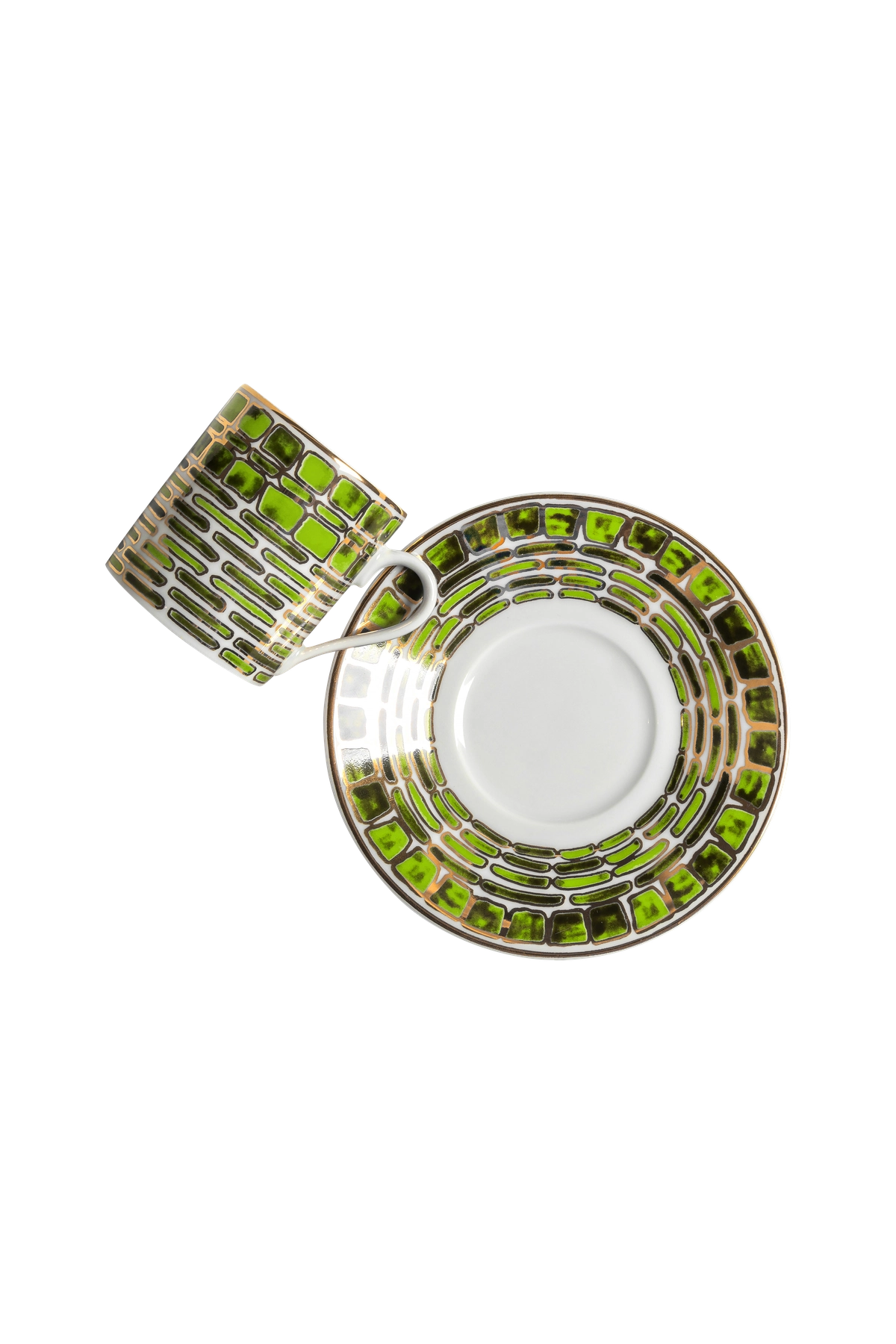 Tasse à expresso et soucoupe vert jade