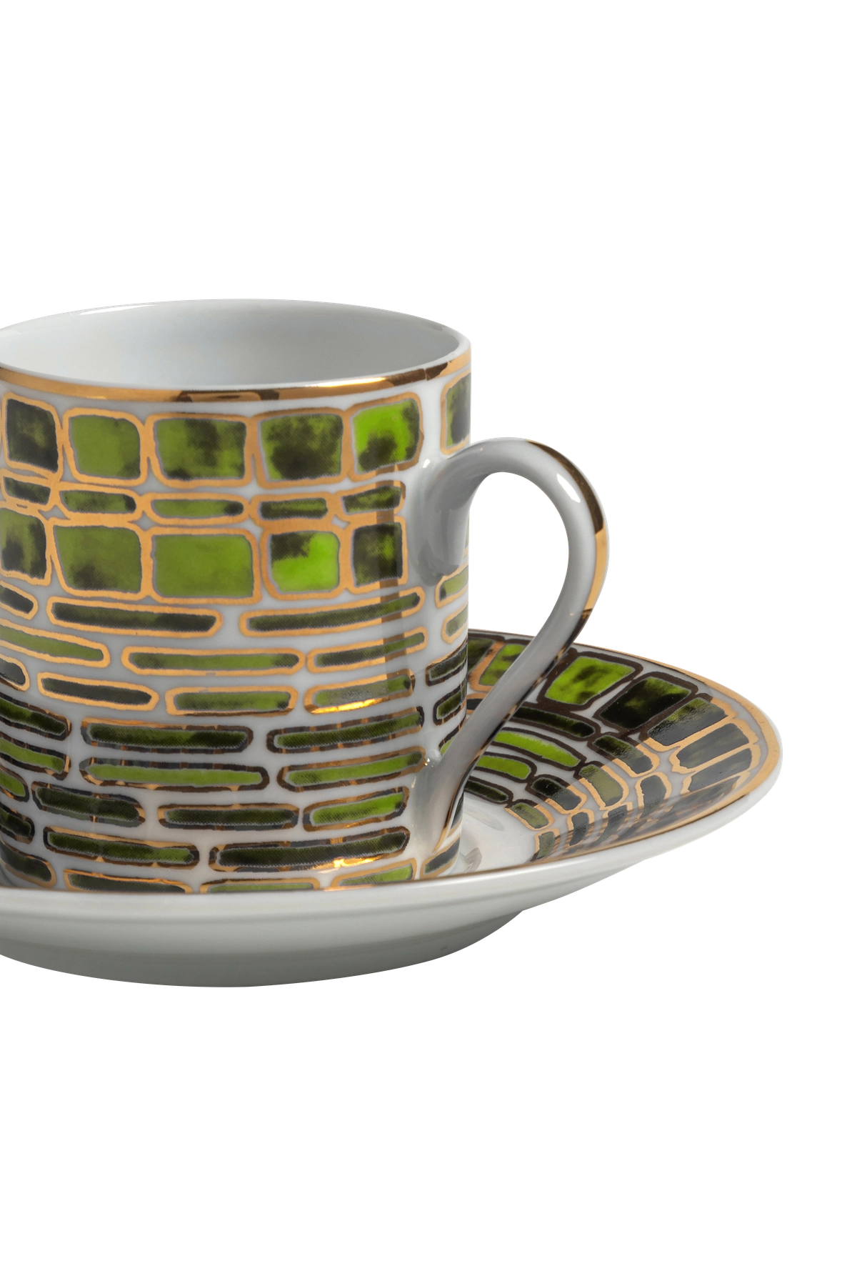 Tasse à expresso et soucoupe vert jade