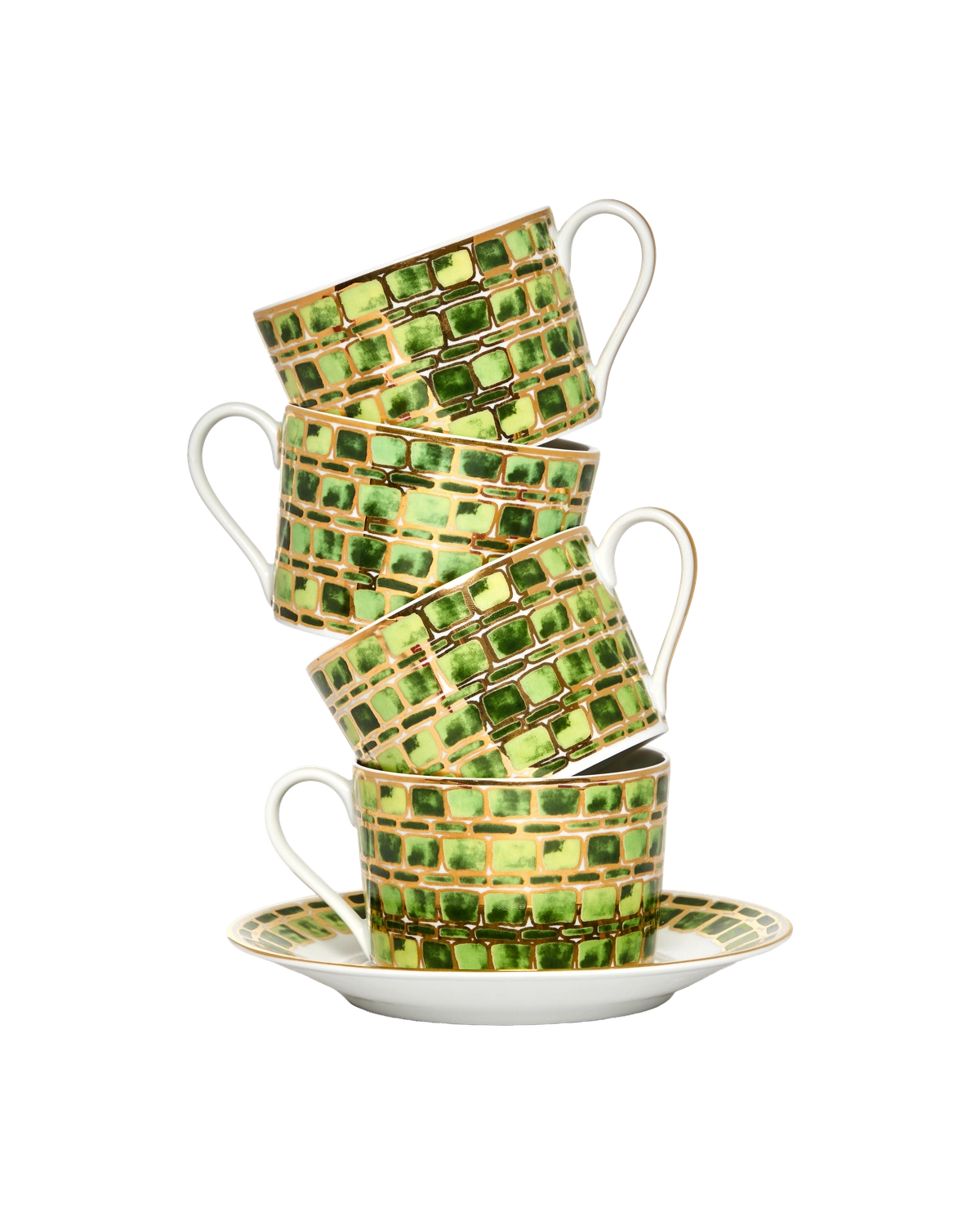 Tea Cup and Saucer Jade Green (set of 4)