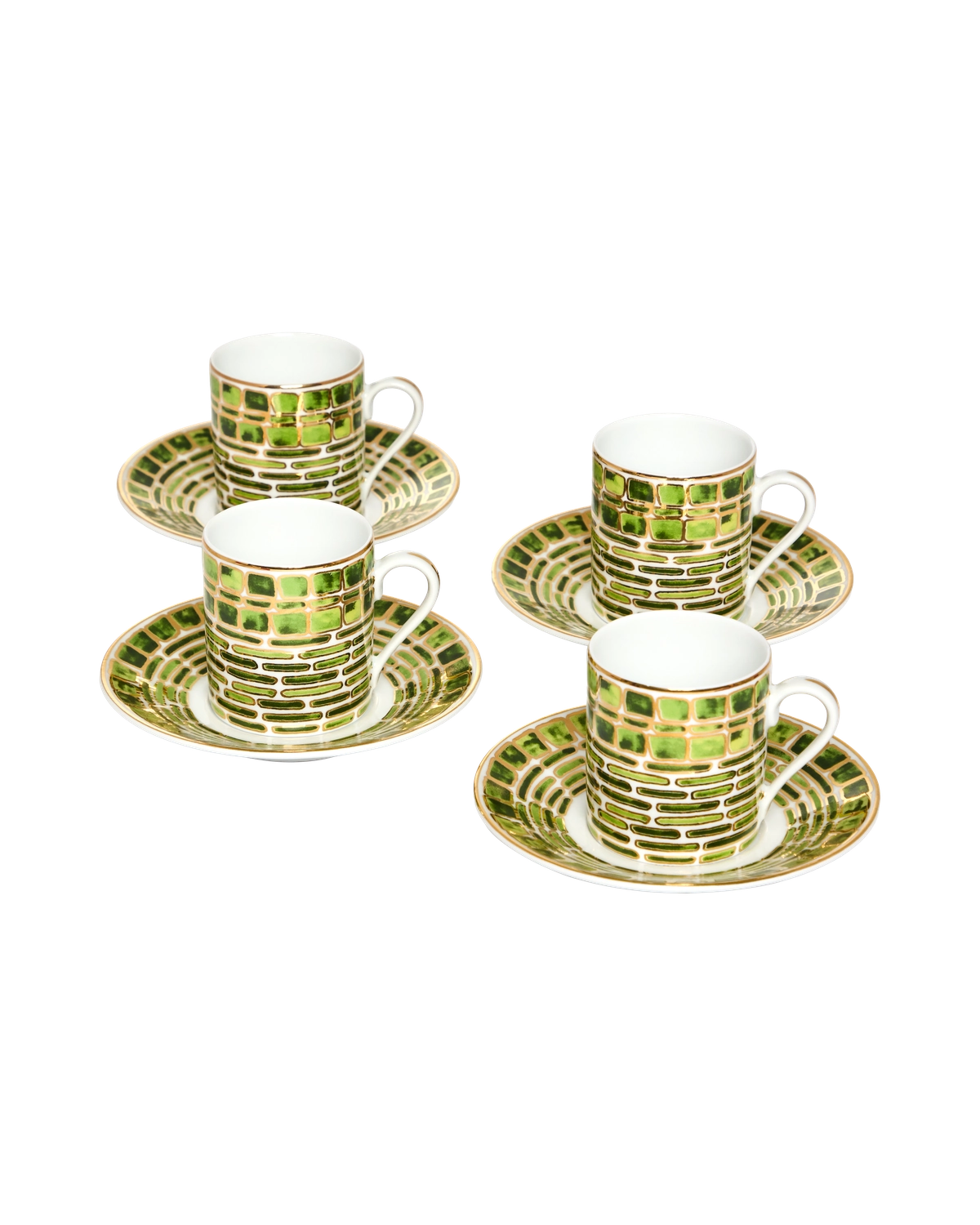 Espresso Cup and Saucer Jade Green (set of 4)
