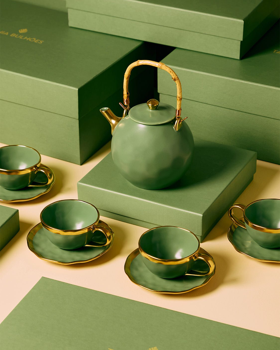 Tea Set Mediterraneo Green (set of 5)