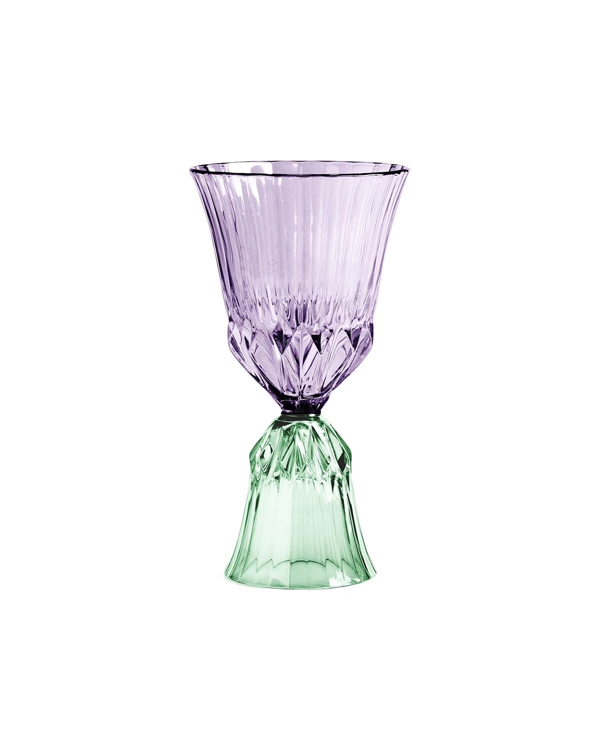 Stemmed Glass Sardegna Purpura & Green