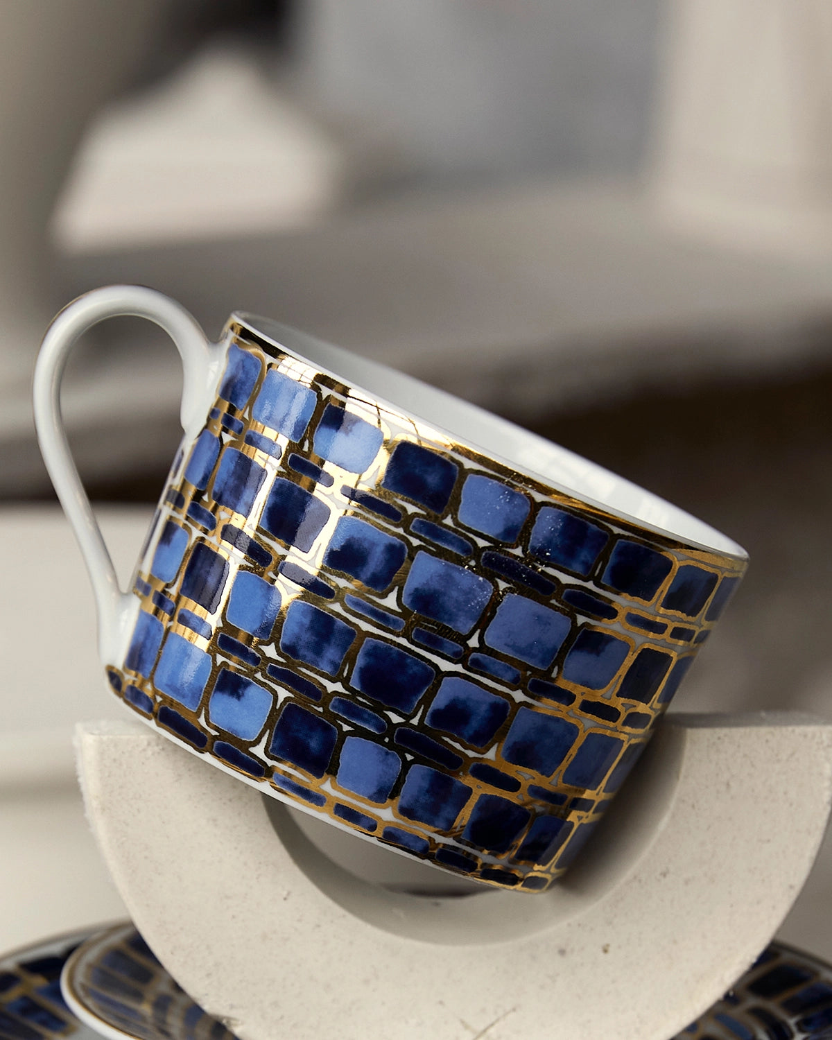 Tea Cup and Saucer Jade Blue