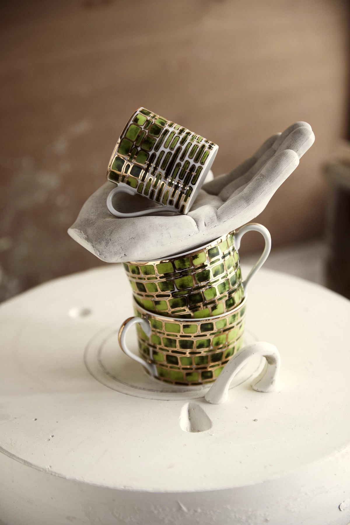 Tea Cup and Saucer Jade Green