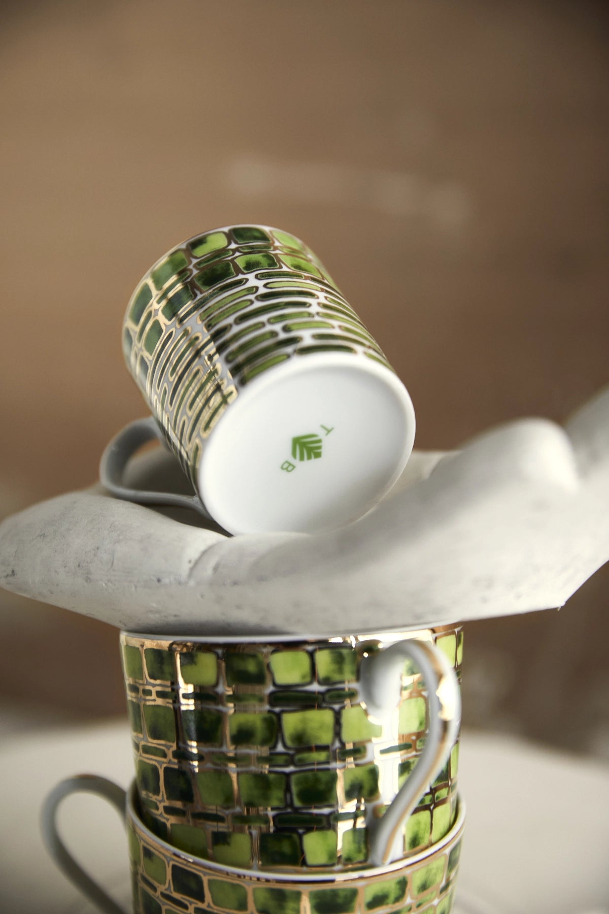 Espresso Cup and Saucer Jade Green