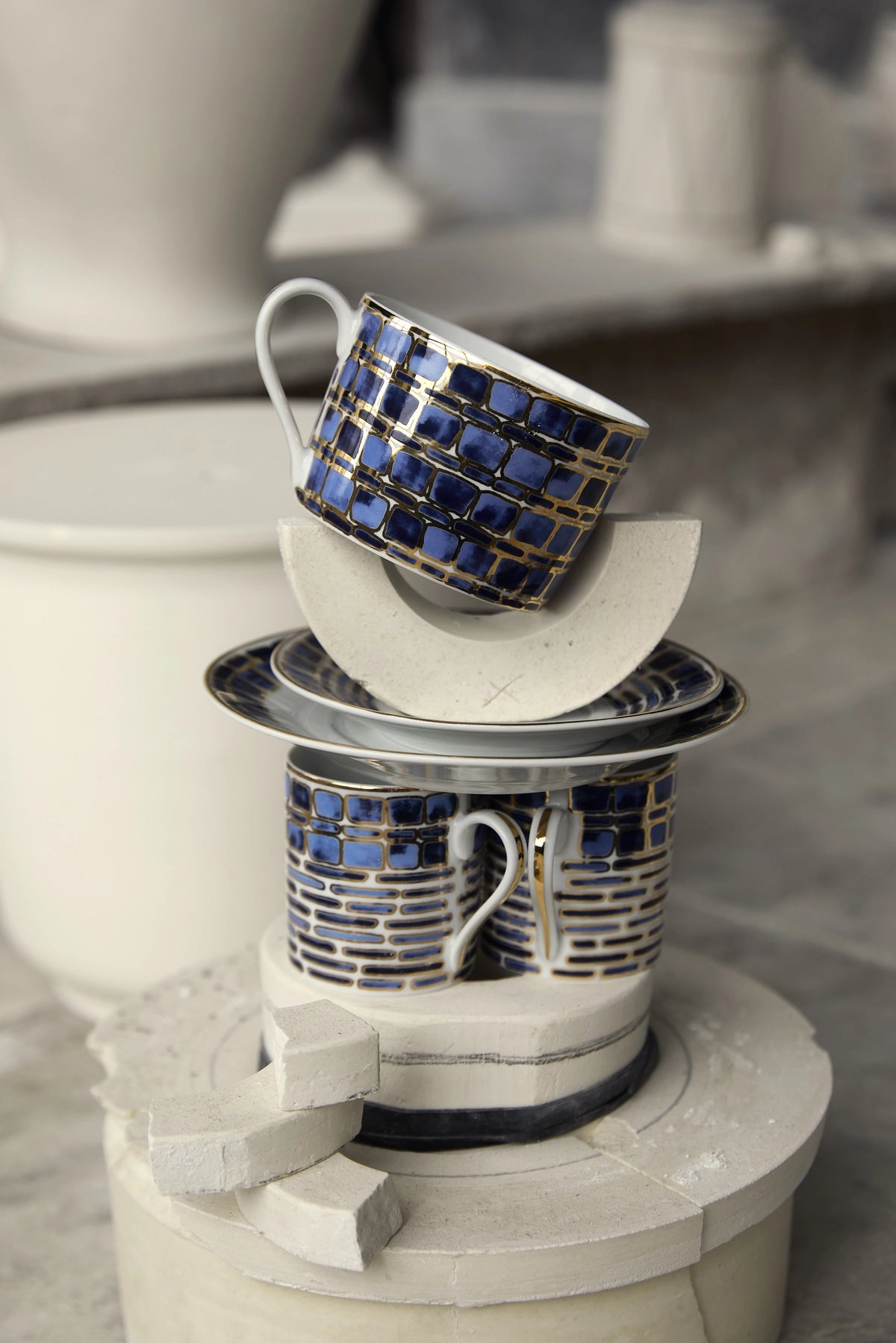 Tea Cup and Saucer Jade Blue