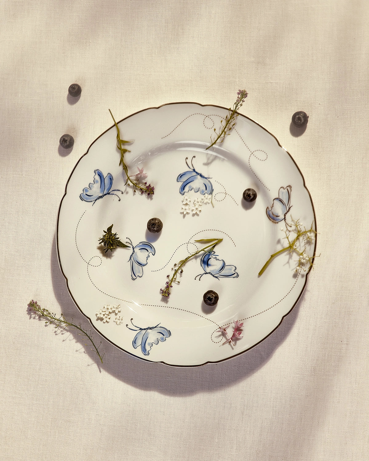Bread Plate Borboletas Blue - Tania Bulhões
