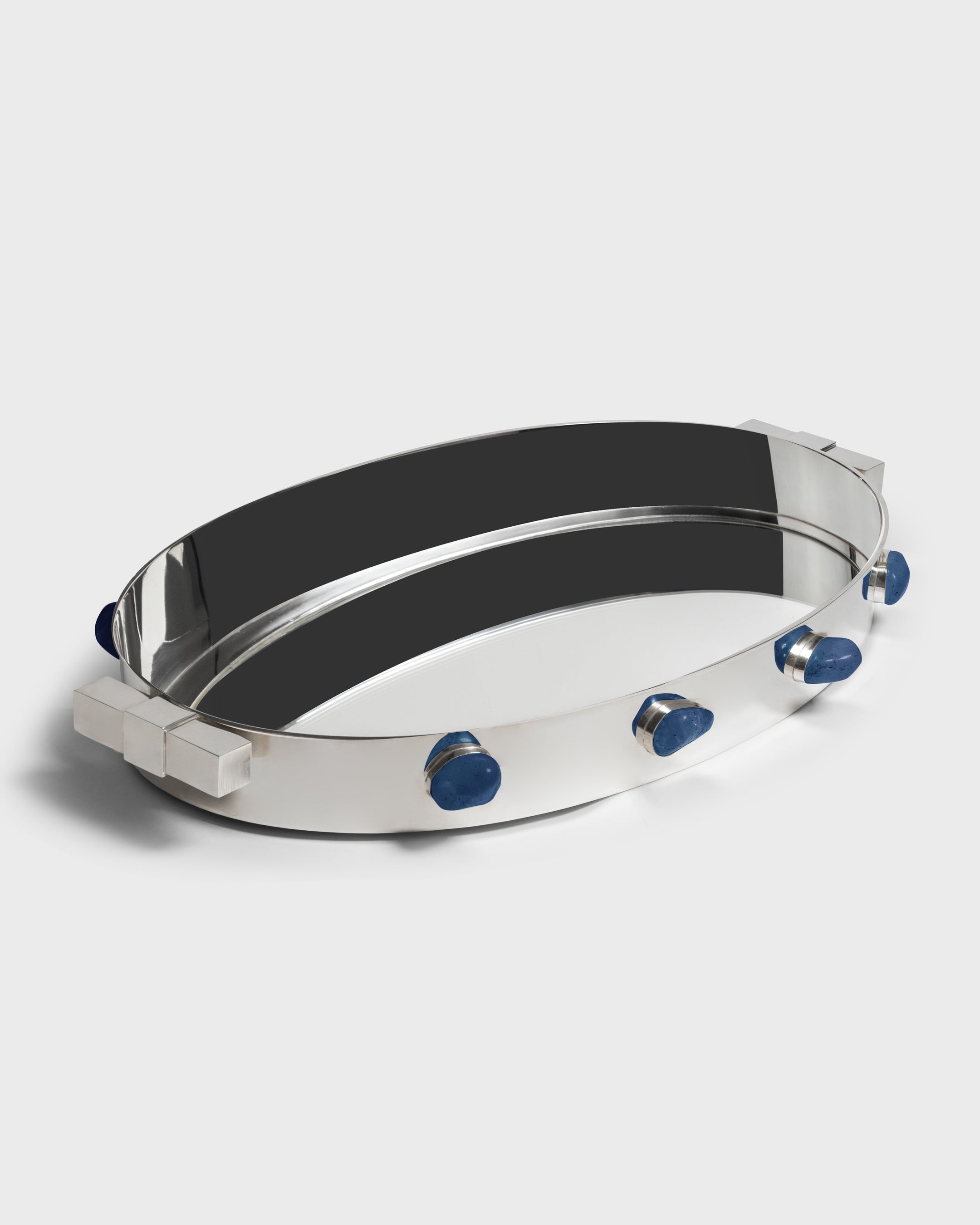 Bar Tray Pedras Brasileiras Blue Agate - Tania Bulhões