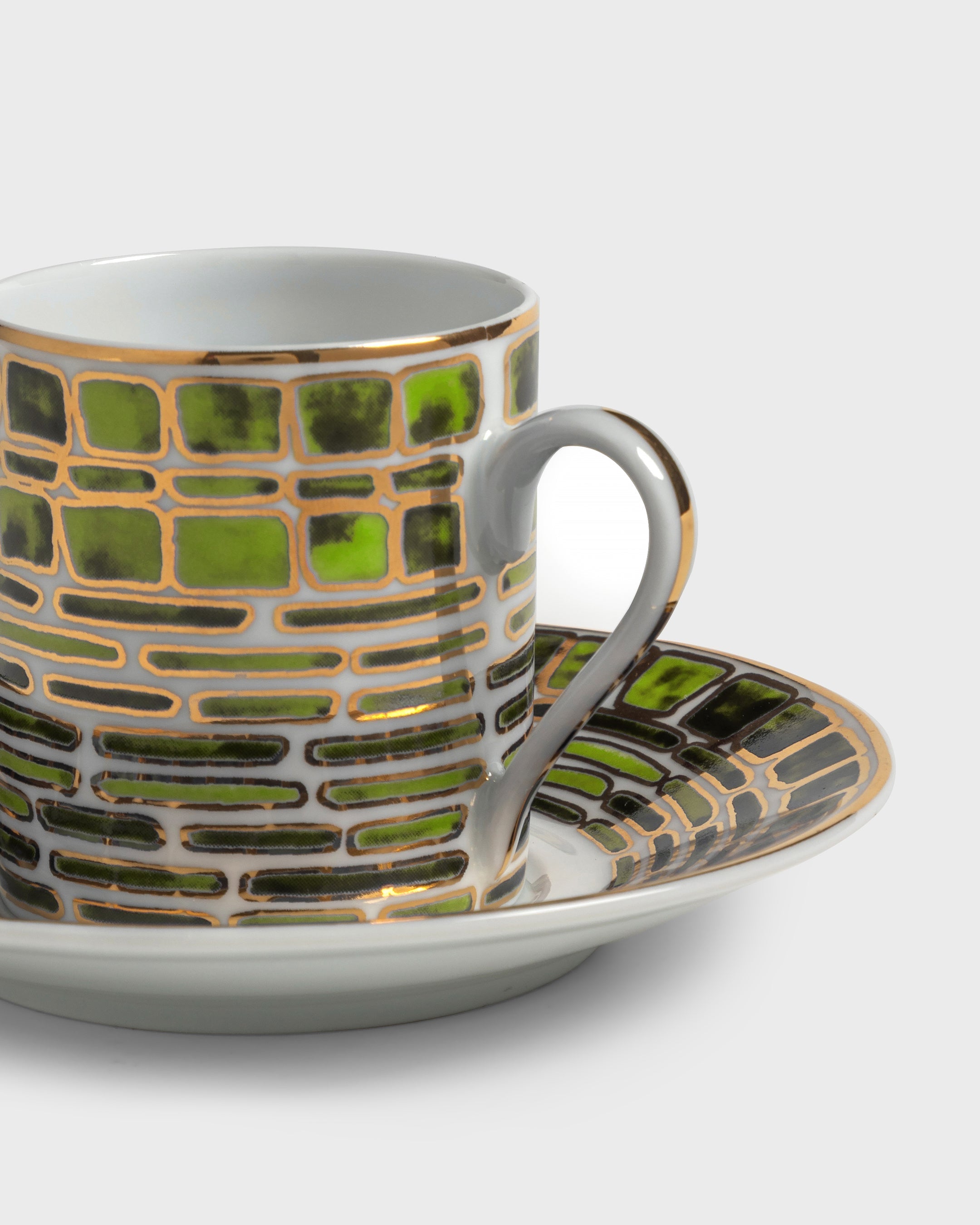 Espresso Cup and Saucer Jade Green - Tania Bulhões