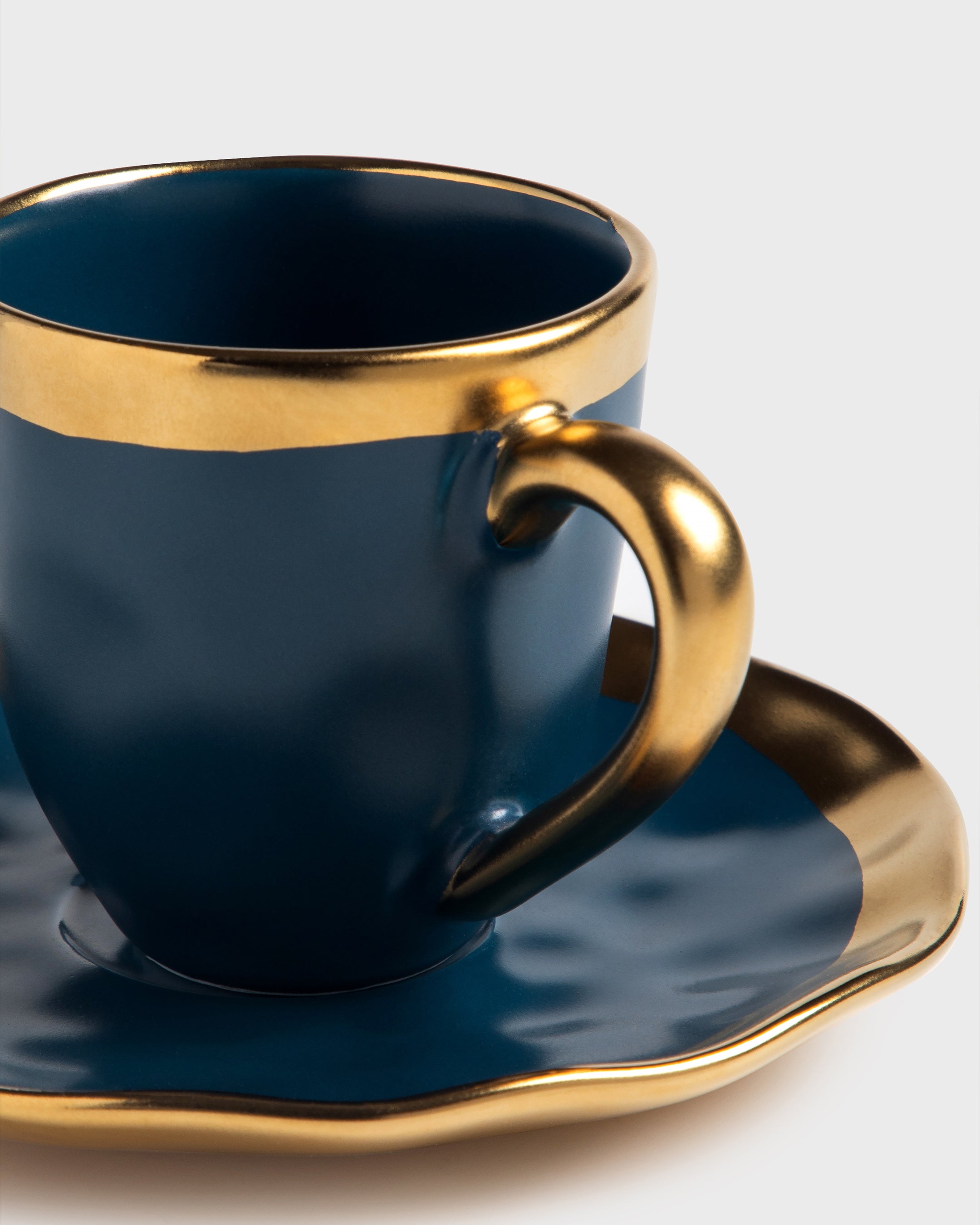 Espresso Cup and Saucer Mediterraneo Cobalt Blue - Tania Bulhões