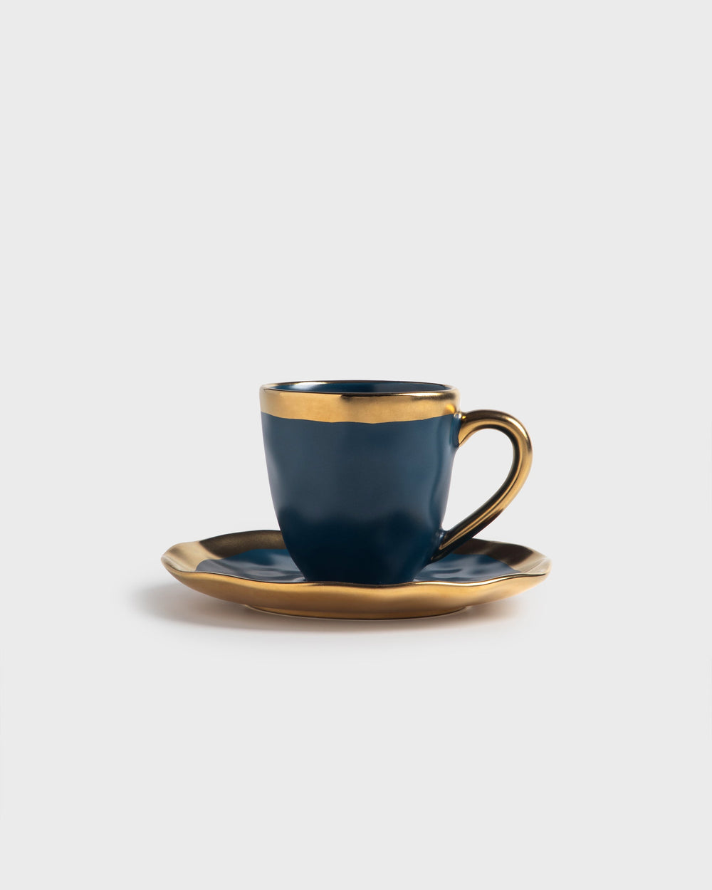 Tania Bulhoes Espresso Cup and Saucer Mediterraneo Cobalt Blue
