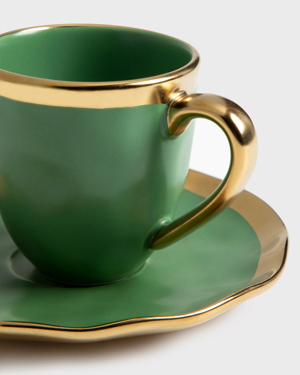 Tania Bulhoes Espresso Cup and Saucer Mediterraneo Green