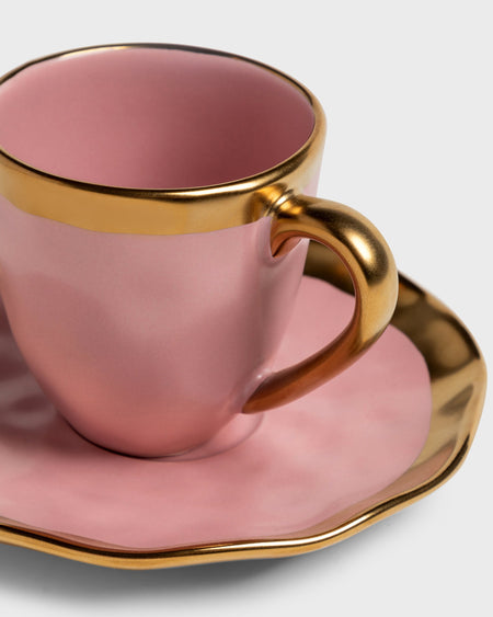 Tania Bulhoes Espresso Cup and Saucer Mediterraneo Pink