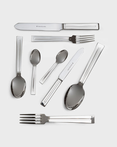 Tania Bulhoes Flatware Metropole Stainless Steel & Silver 8 Piece Set