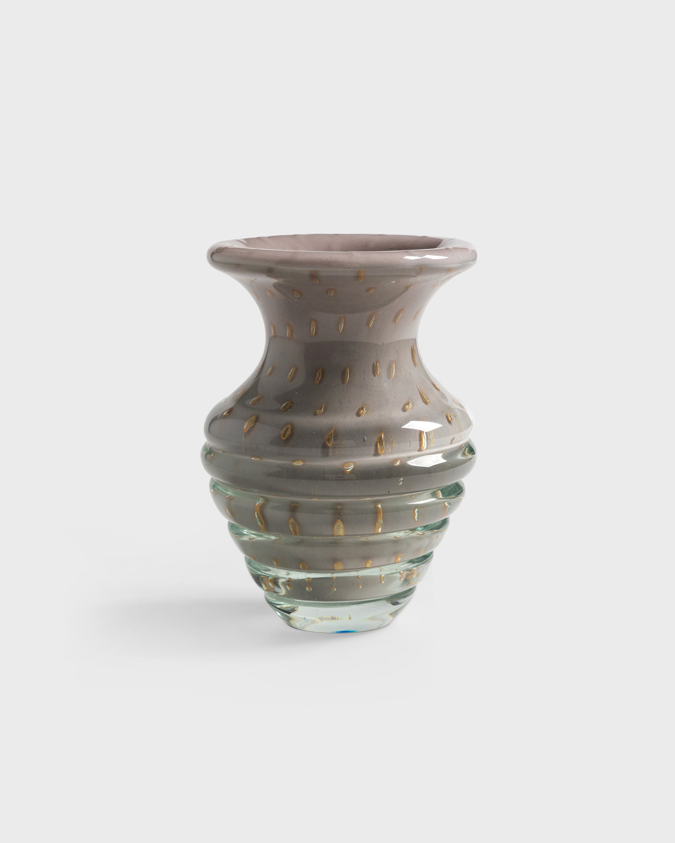 Glass Vase Cremona Graphite & Gold Small - Tania Bulhões