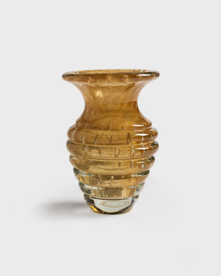 Tania Bulhoes Glass Vase Cremona Guarana & Gold Small