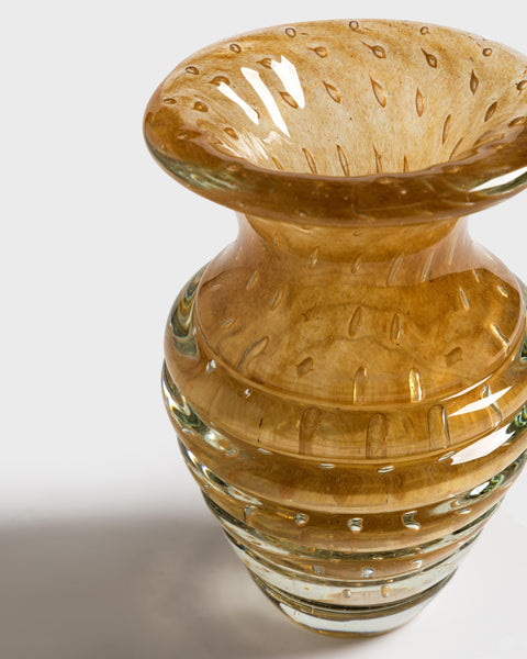 Glass Vase Cremona Guarana & Gold Small - Tania Bulhões