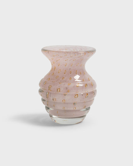 Tania Bulhoes Glass Vase Cremona Light Pink & Gold Small