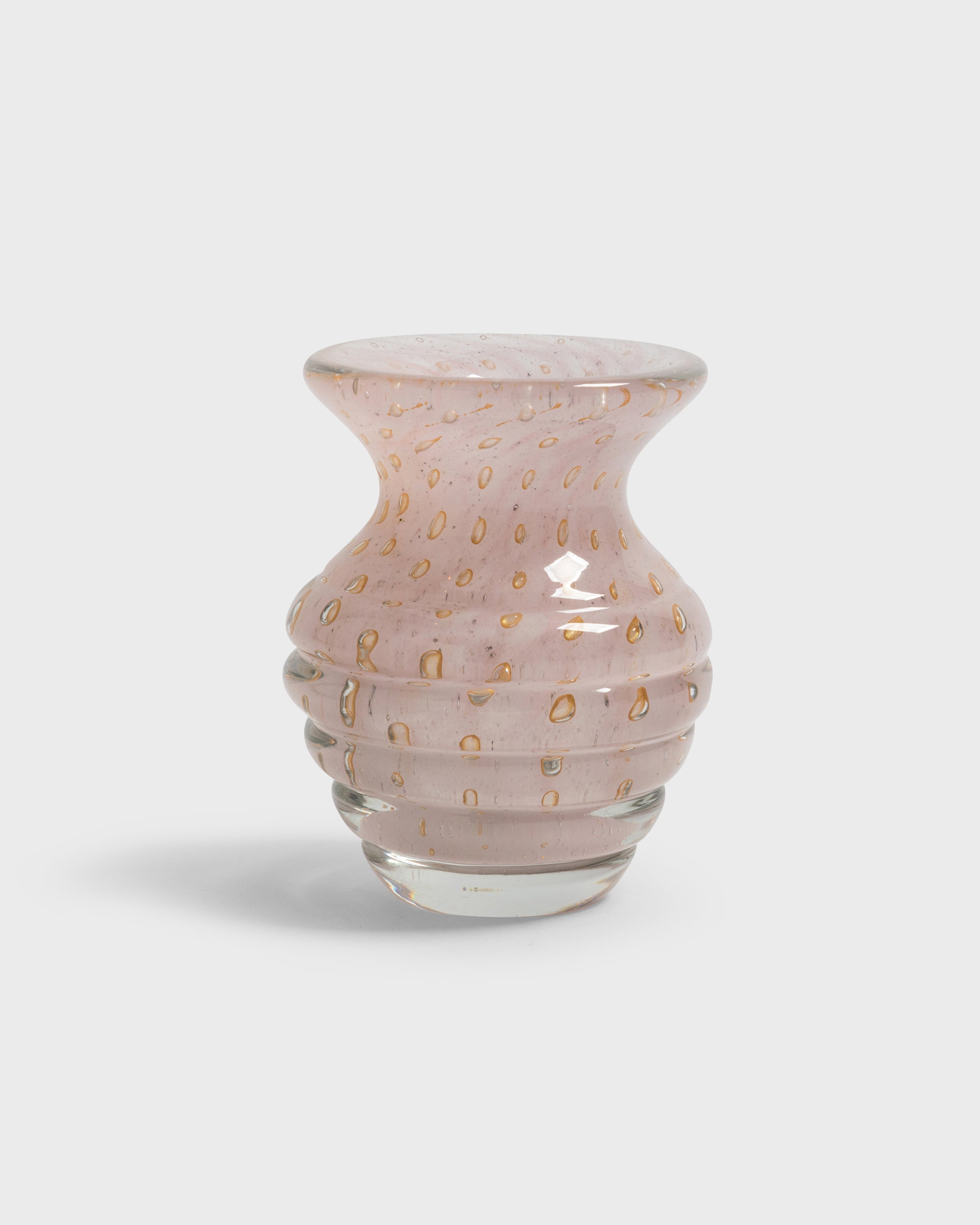 Glass Vase Cremona Light Pink & Gold Small - Tania Bulhões