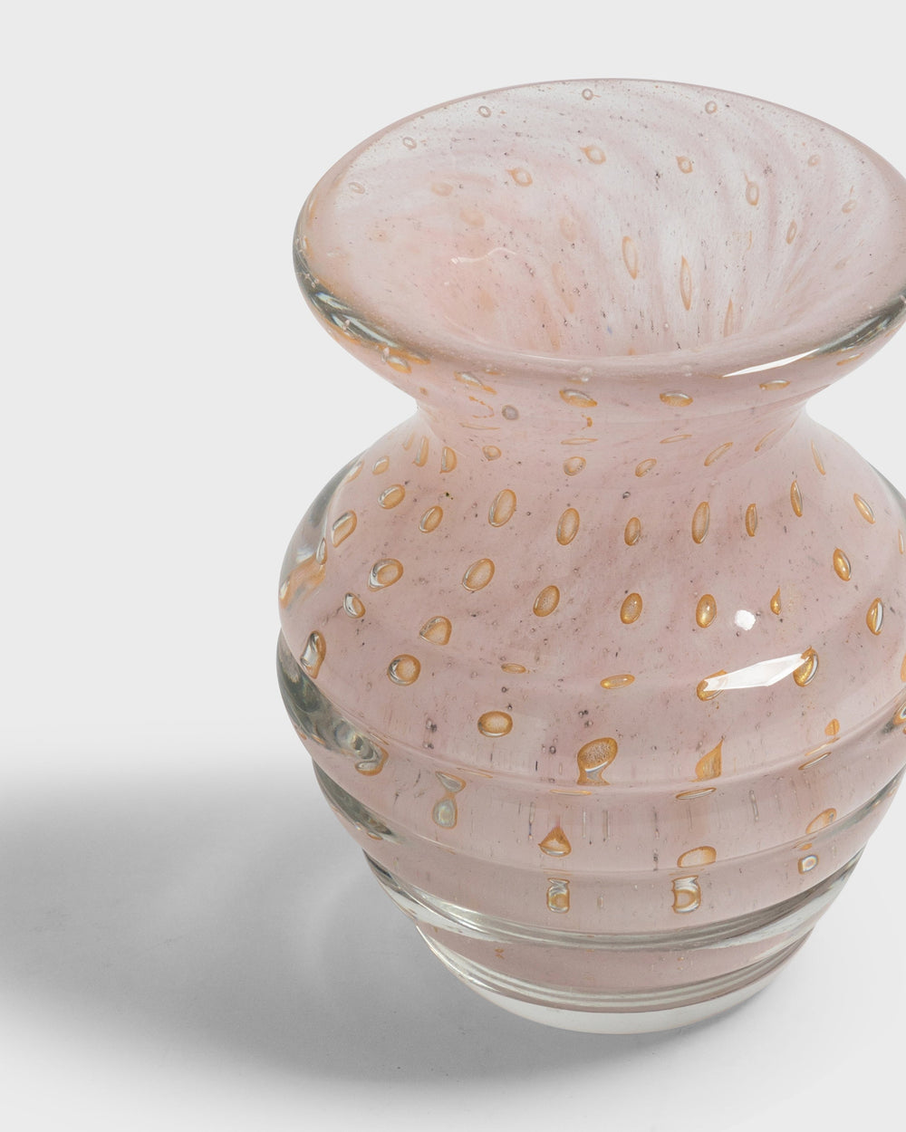 Tania Bulhoes Glass Vase Cremona Light Pink & Gold Small