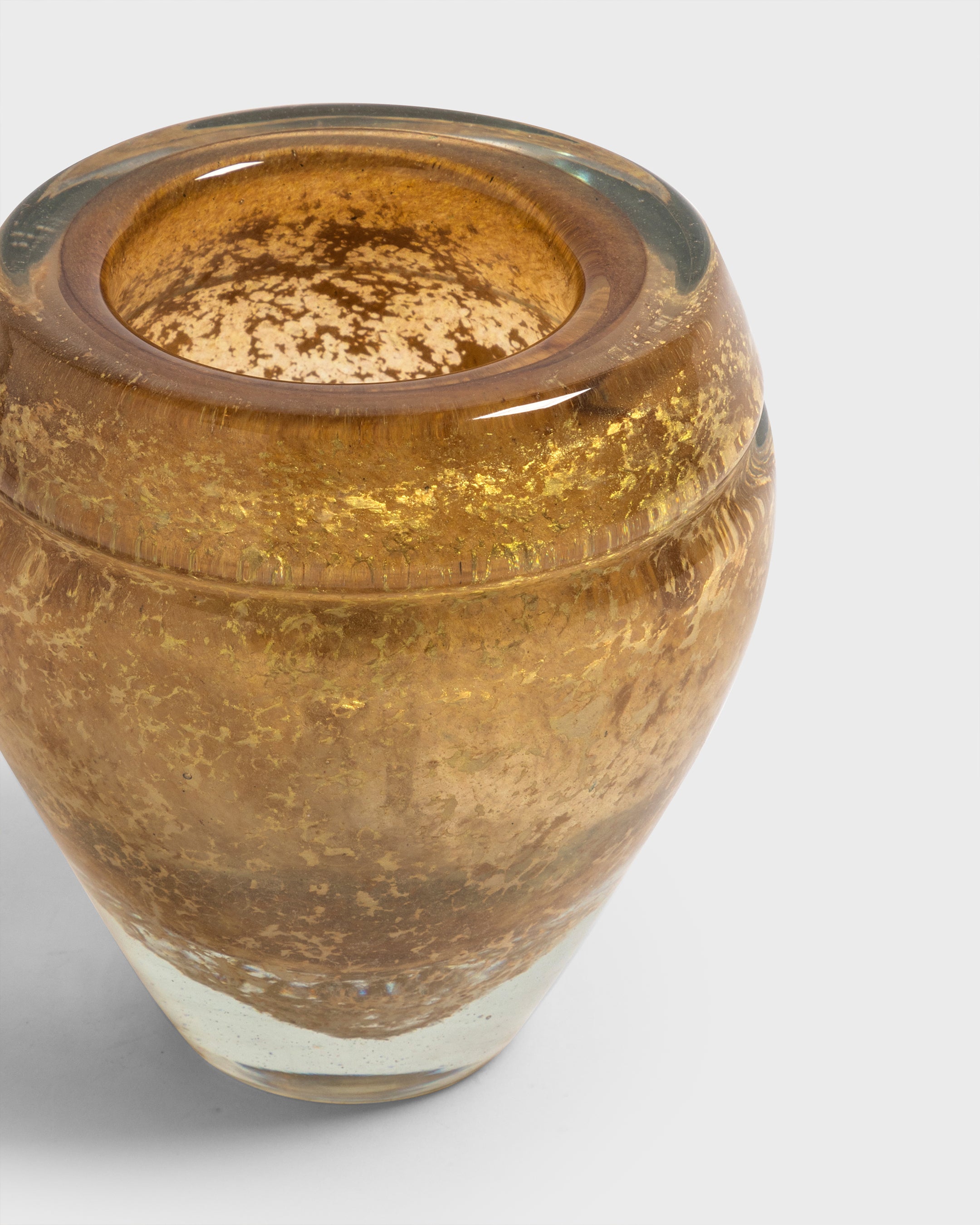 Glass Vase Pompei Guarana & Gold Medium - Tania Bulhões