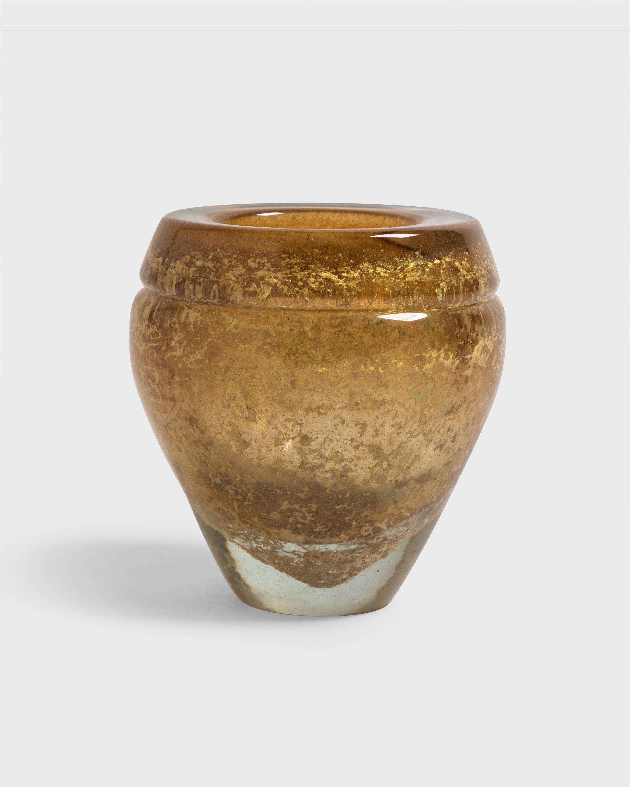 Glass Vase Pompei Guarana & Gold Medium - Tania Bulhões