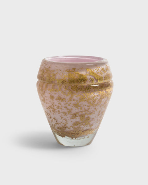 Glass Vase Pompei Pink & Gold Medium - Tania Bulhões