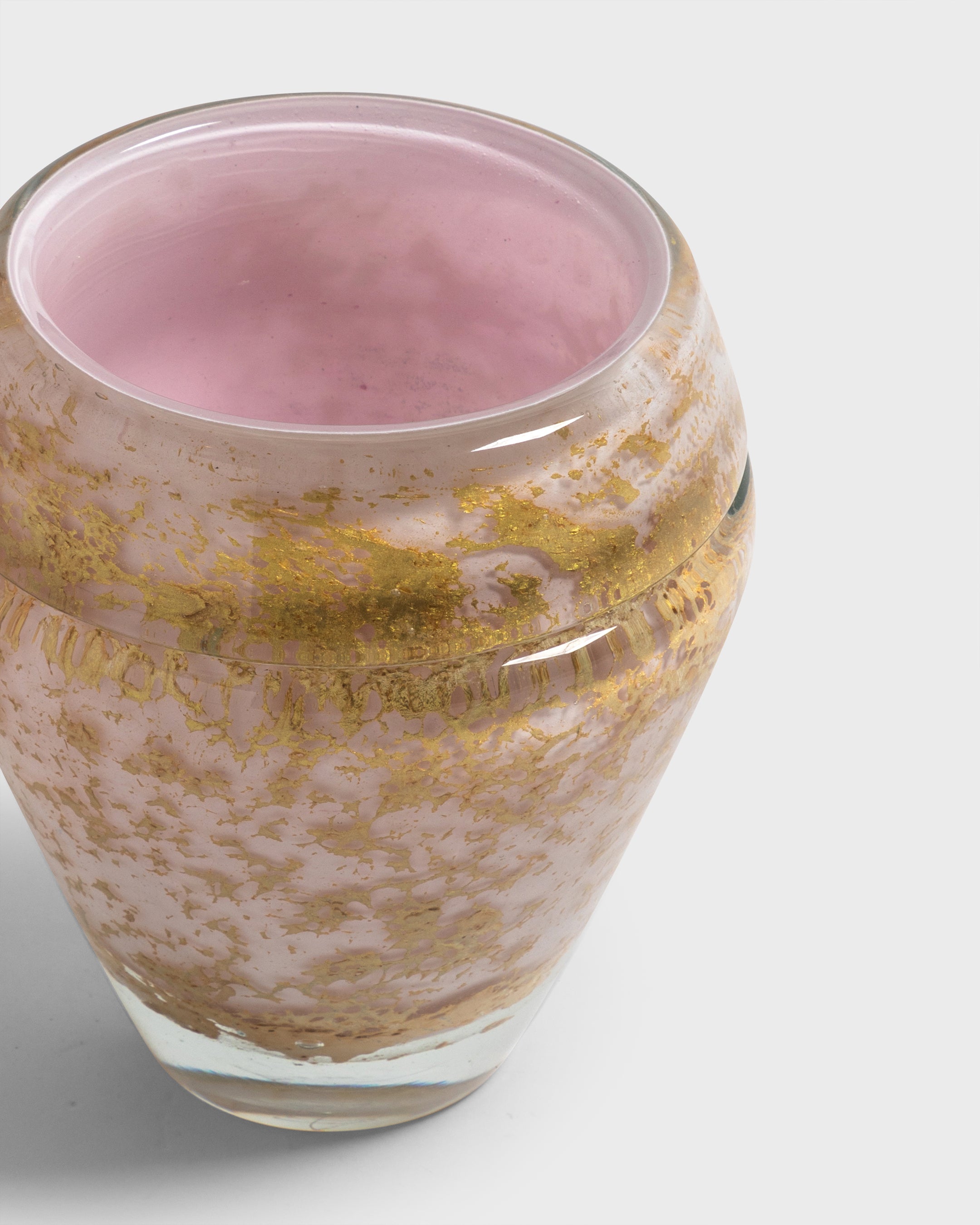 Glass Vase Pompei Pink & Gold Medium - Tania Bulhões
