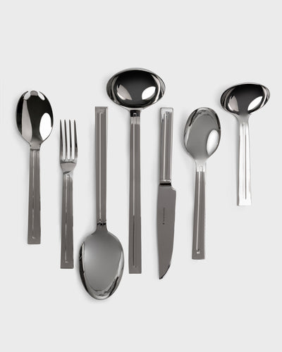 Tania Bulhoes Serving Utensils Metropole Stainless Steel & Silver 7 Piece Set