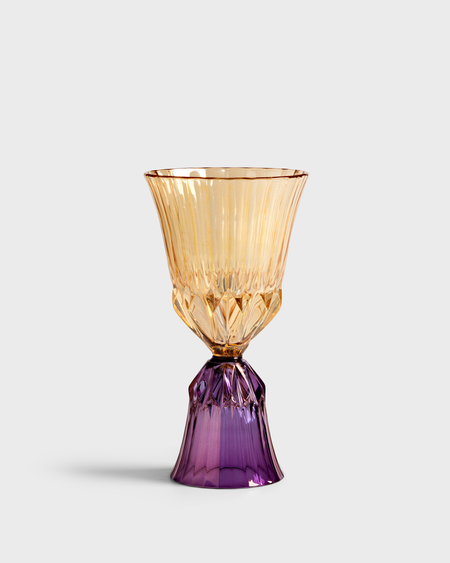Tania Bulhoes Stemmed Glass Sardegna Amber & Purpura