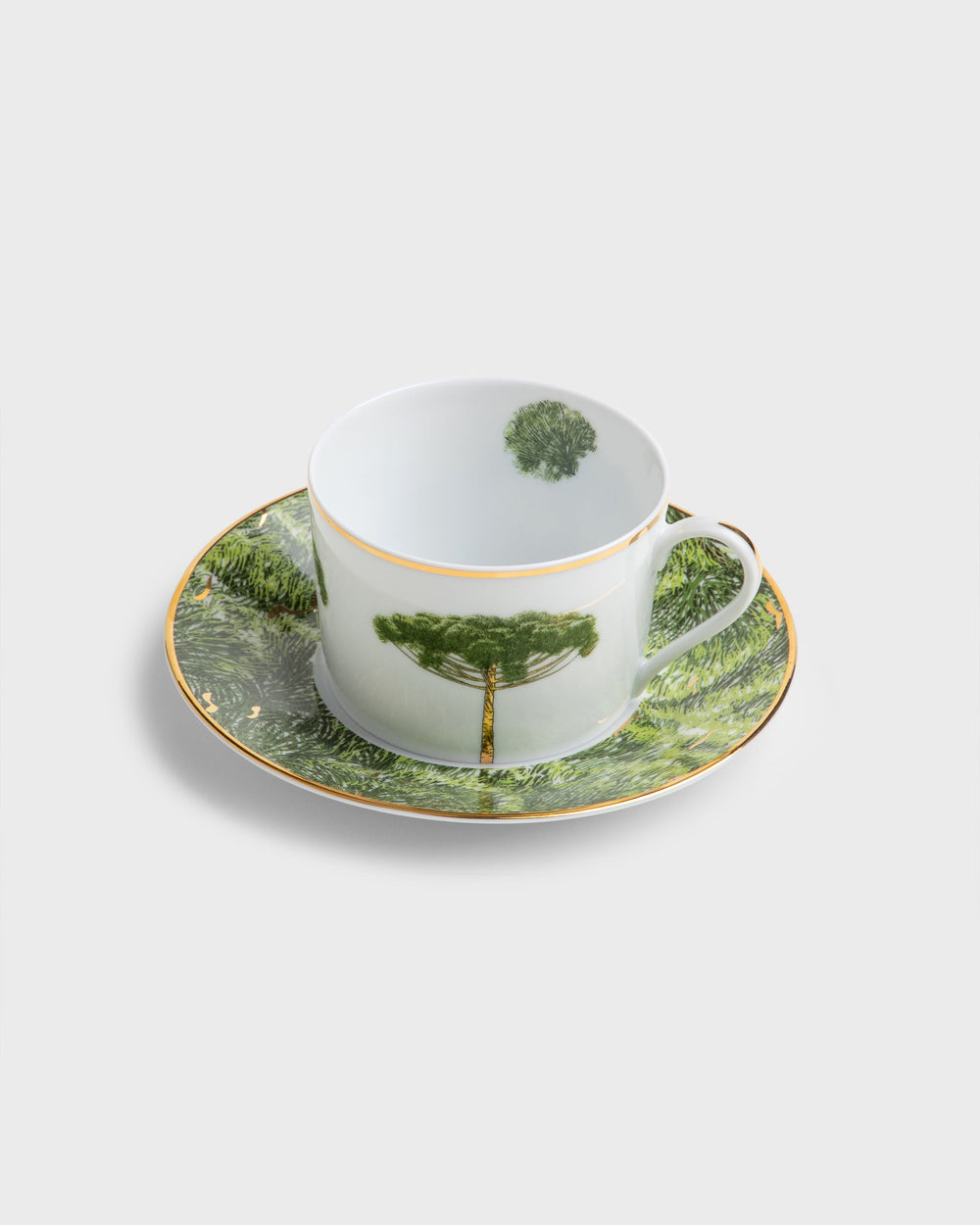 Tania Bulhoes Tea Cup and Saucer Arvores do Brasil 4 Piece Set