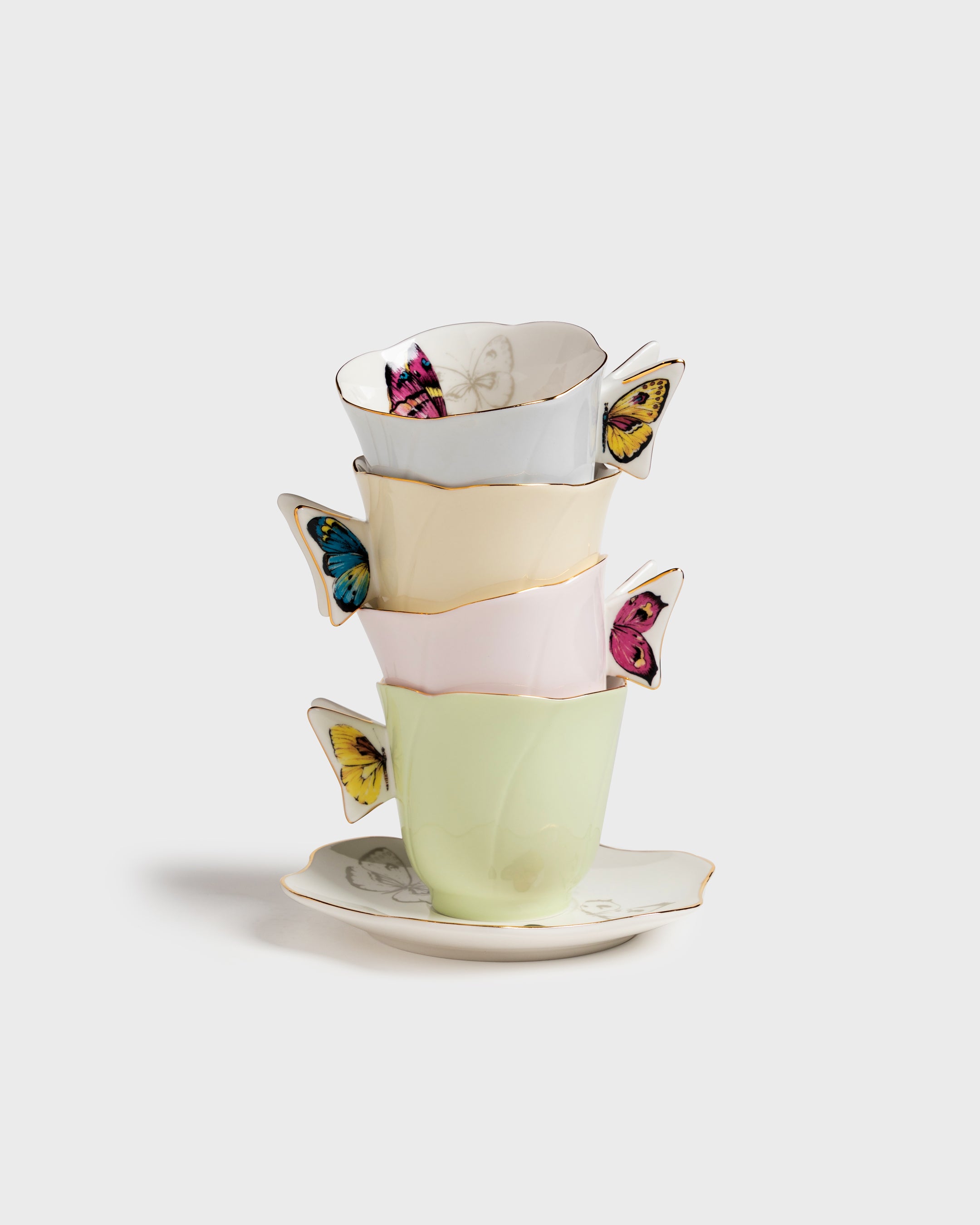 Tea Cup and Saucer Borboleta (4) - Tania Bulhões