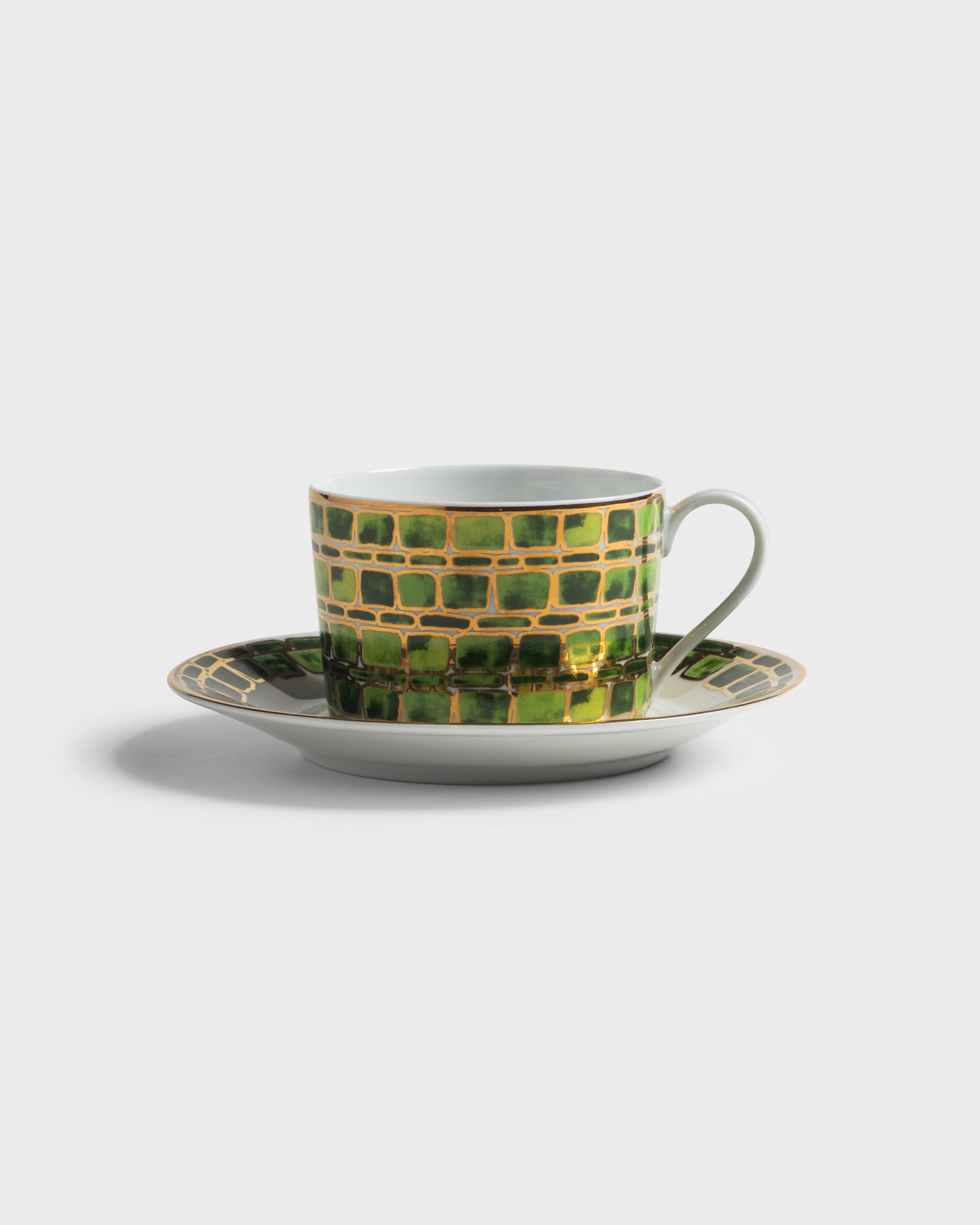 Tea Cup and Saucer Jade Green - Tania Bulhões