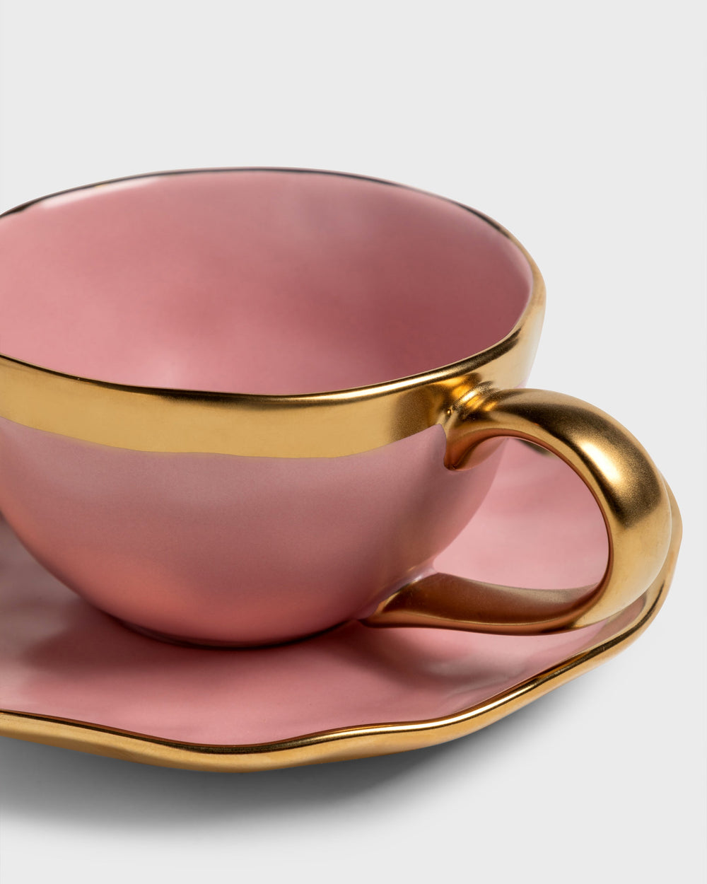 Tania Bulhoes Tea Cup and Saucer Mediterraneo Pink