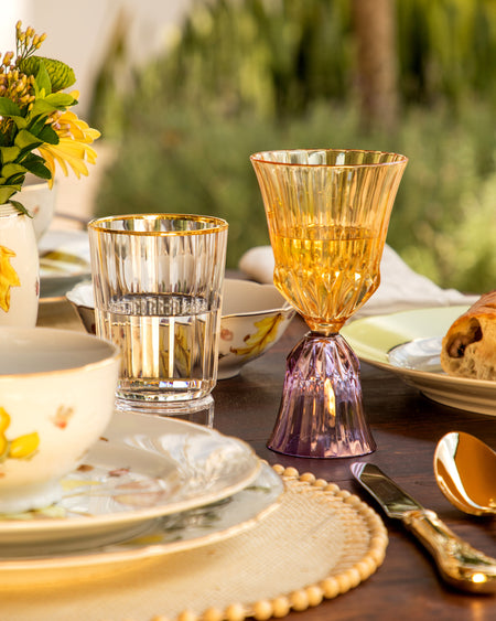 Stemmed Glass Sardegna Purpura & Green