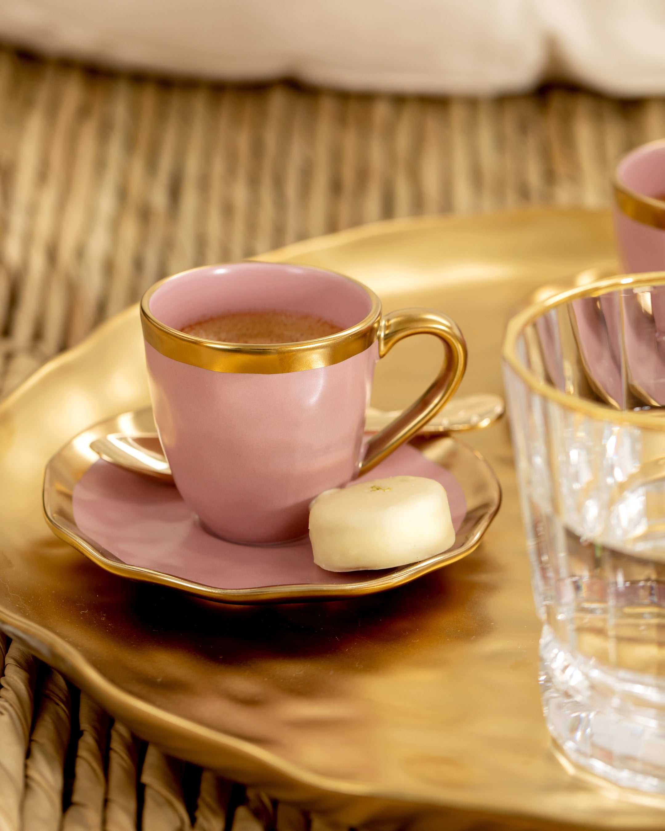Espresso Cup and Saucer Mediterraneo Pink - Tania Bulhões